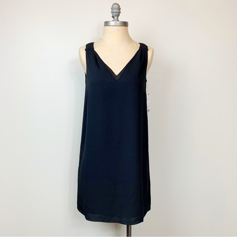 Cooper & Ella Vera Black Double V Tank Dress NWT XS MSRP $188